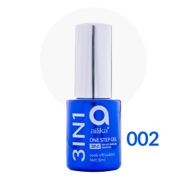 3 in 1 Kalıcı Oje 002 Süt Beyazı 8 ml | Ailika