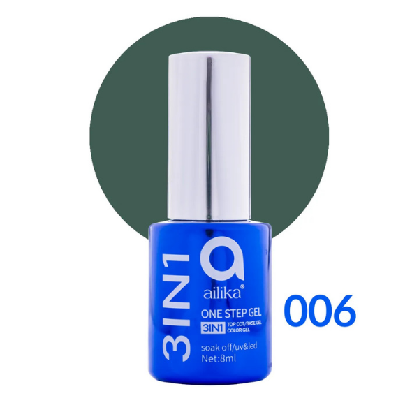 3 in 1 Kalıcı Oje 006 Orman Yeşili 8 ml | Ailika