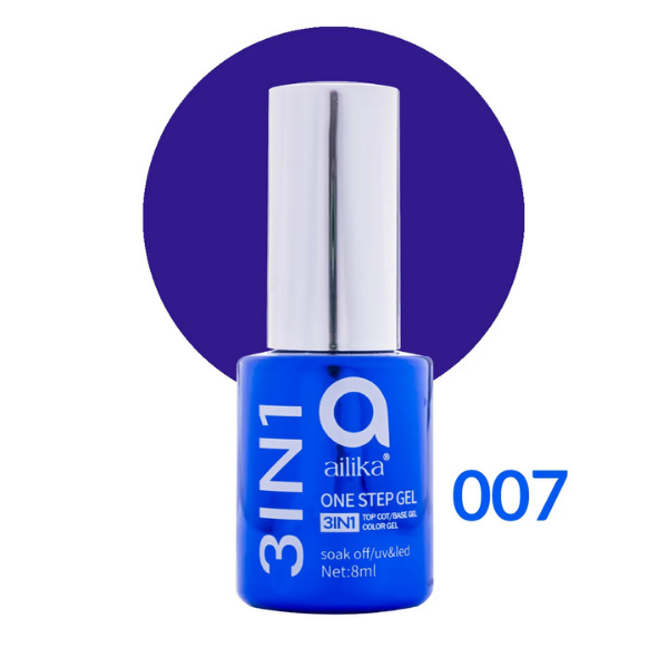 3 in 1 Kalıcı Oje 007 Gece Menekşesi 8 ml | Ailika