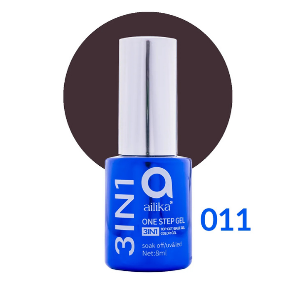 3 in 1 Kalıcı Oje 011 Koyu Kakao 8 ml | Ailika