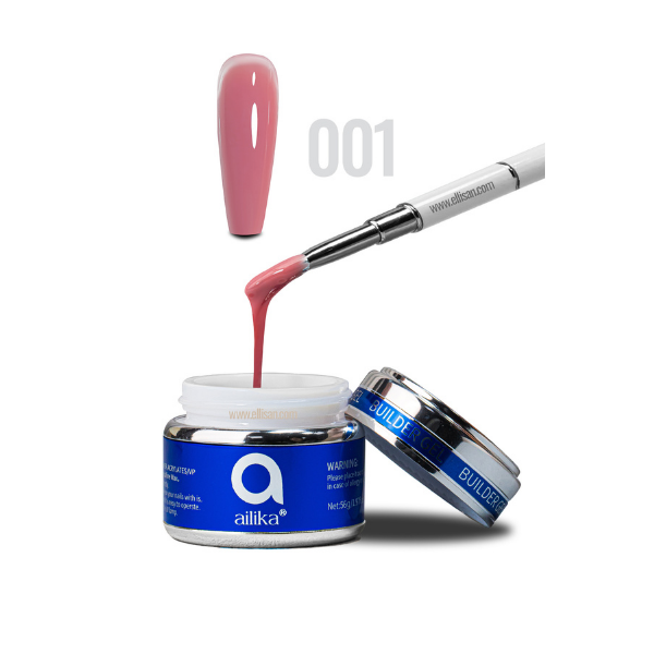 Builder Gel 001 Yumuşak Gül Nude Protez Tırnak Jeli 56 ml | Ailika