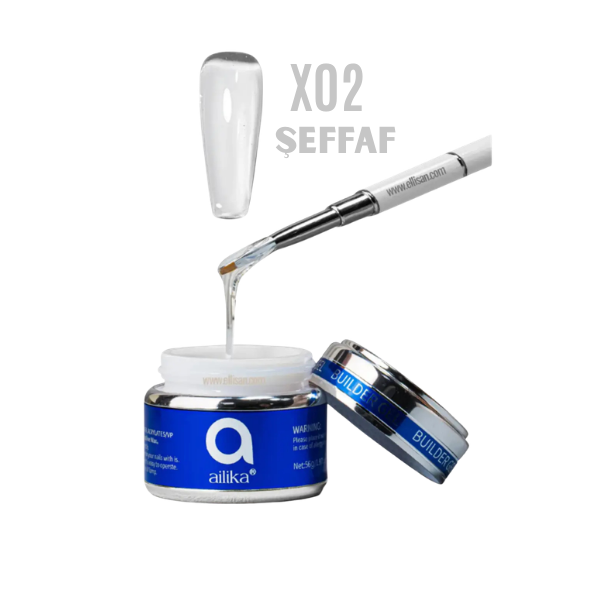 Builder Gel X02 Şeffaf Protez Tırnak Jeli 56 ml | Ailika
