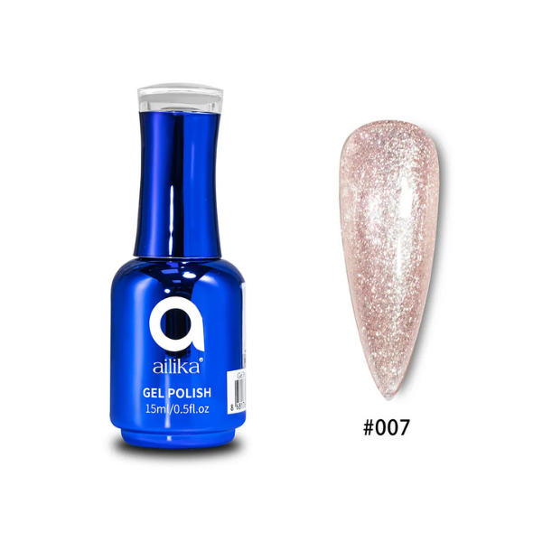 Simli Kalıcı Oje | Glitter Jel | 007 Şeftali Nude | 15 ml | Ailika