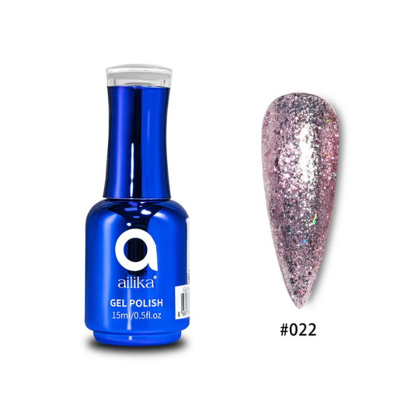 Simli Kalıcı Oje | Glitter Jel | 022 Krem Gül | 15 ml | Ailika