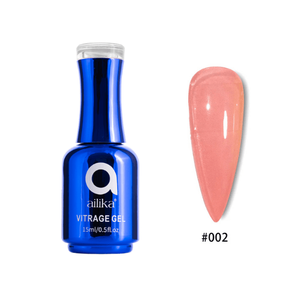 Ailika Vitrage Kalıcı Oje 002 Somon Pembe – Cam Efektli 15 ml