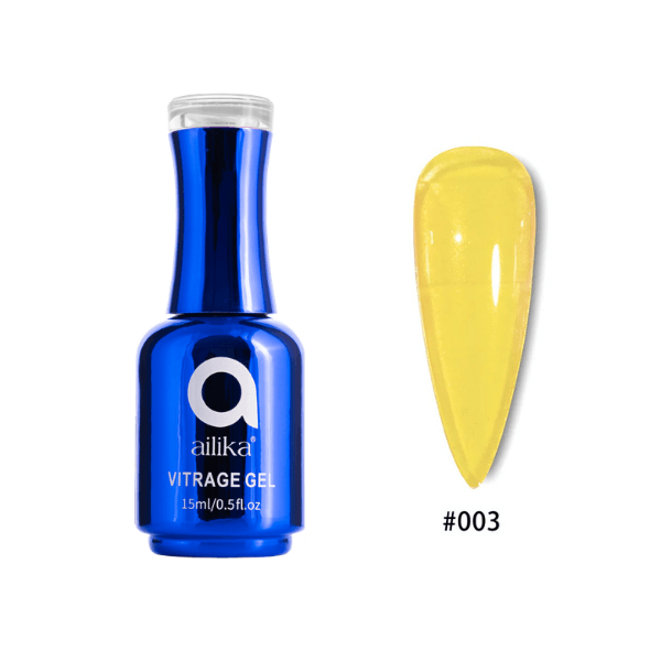 Ailika Vitrage Kalıcı Oje 003 Altın Sarısı – Cam Efektli 15 ml