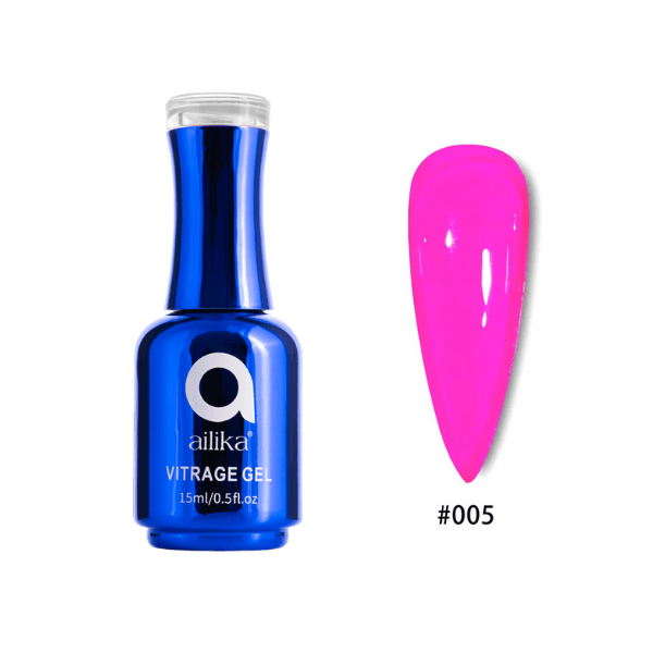 Ailika Vitrage Kalıcı Oje 005 Neon Pembe – Cam Efektli 15 ml