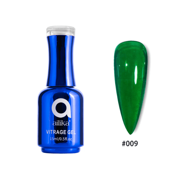 Ailika Vitrage Kalıcı Oje 009 Orman Yeşili – Cam Efektli 15 ml
