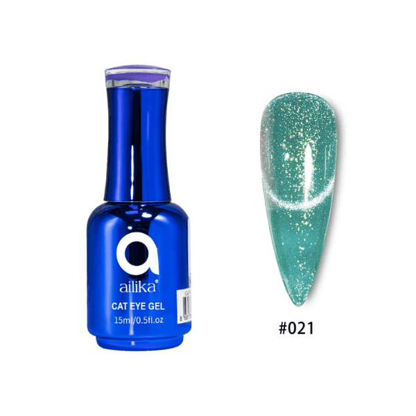 Kedi Gözü Kalıcı Oje 021 Deniz Yeşili Cat Eye – 15 ml | Ailika