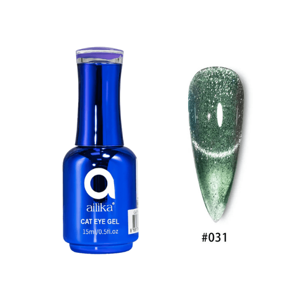 Kedi Gözü Kalıcı Oje 031 Zümrüt Yeşili Cat Eye – 15 ml | Ailika