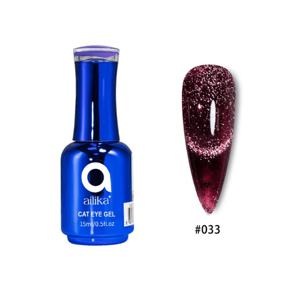 Kedi Gözü Kalıcı Oje 033 Vişne Cat Eye – 15 ml | Ailika