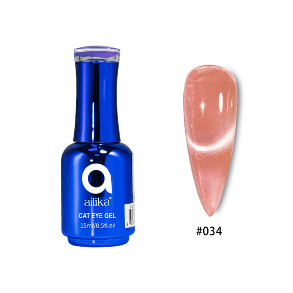 Kedi Gözü Kalıcı Oje 034 Nude Şeftali Cat Eye – 15 ml | Ailika