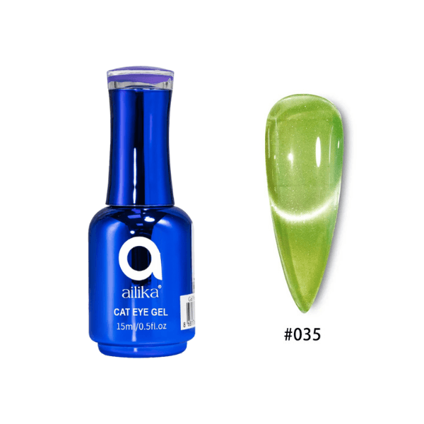 Kedi Gözü Kalıcı Oje 035 Elma Yeşili Cat Eye – 15 ml | Ailika